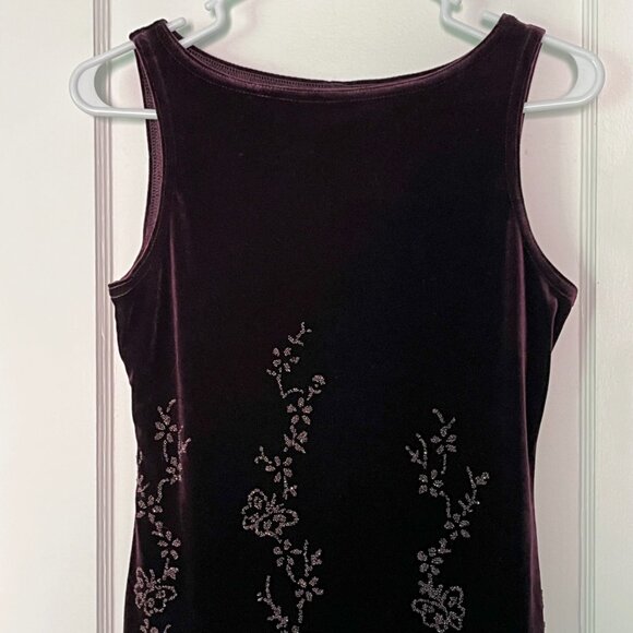 Vintage all that Jazz mini dress dark purple butterfly floral size small fairy - Picture 6 of 10